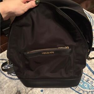Michael Kors Black Backpack with Gold Accents